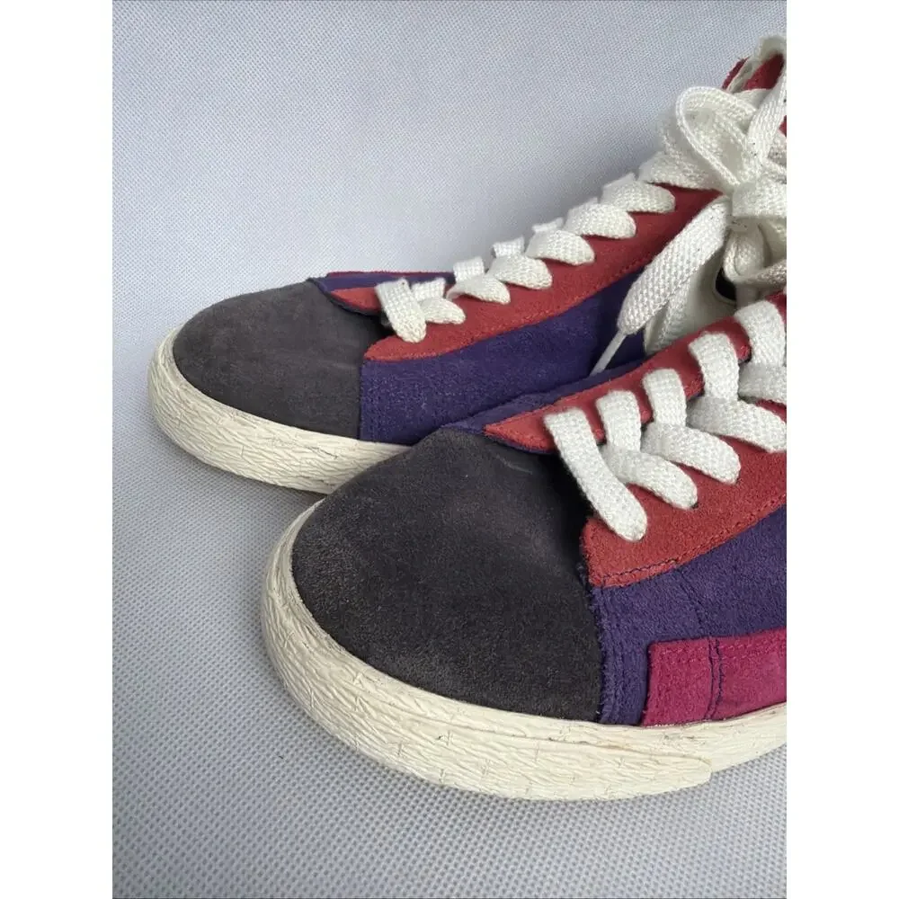Nike Blazer Mens Size 13 High Top Multi-Color Suede Lace-Up Shoes 508220-010